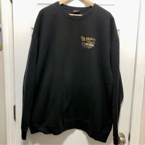 Harley-Davidson Black Crewneck Sweatshirt Long Sleeve Graphic on Back